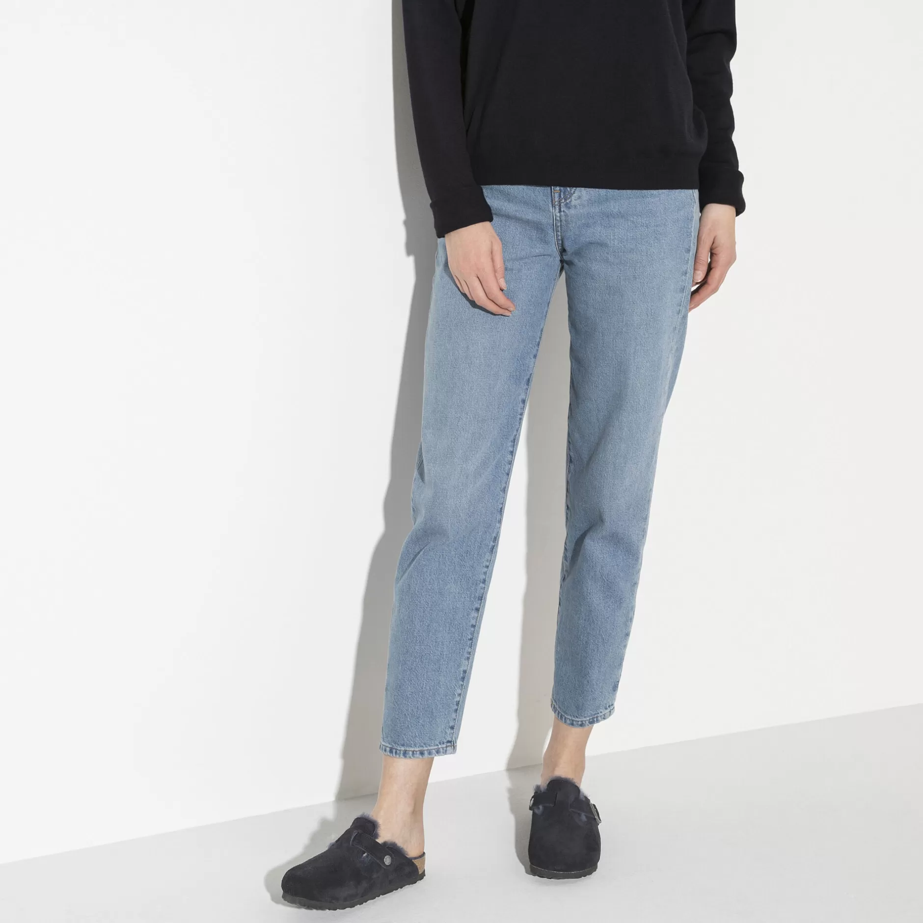 Birkenstock Boston Lammeskind Midnight Shop