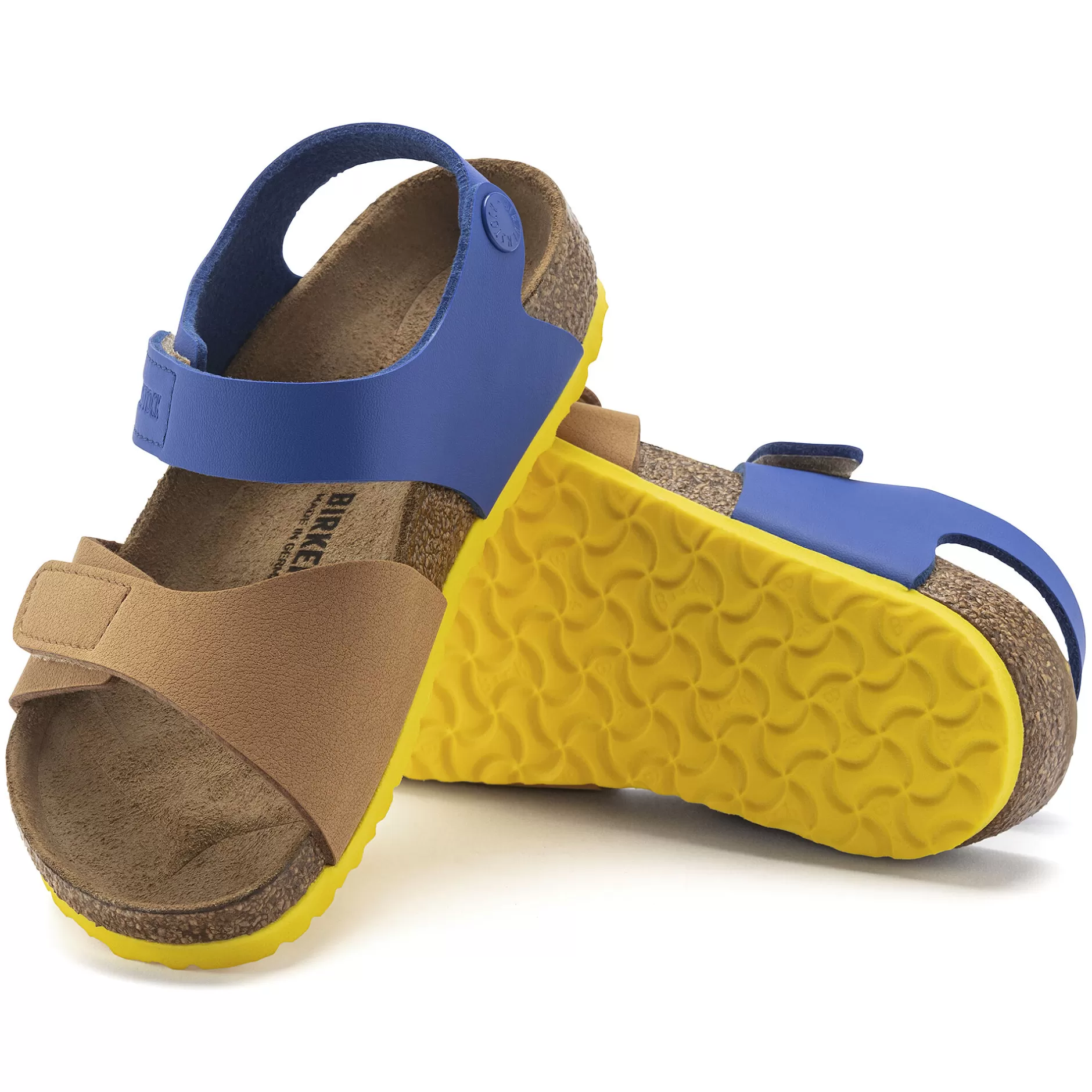 Birkenstock Palu Kids Logo Bs Caramel/Ultra Blue Discount